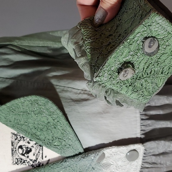 Vandana- Women's Flowy fairy grunge Boho Earthy Ombre Gray Green Sz.Large - Picture 7 of 13